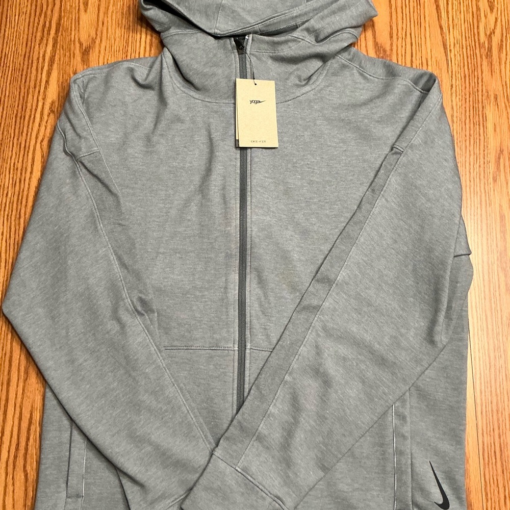 Nike Small Yoga Dri-Fit Mens Full-Zip Fleece Hoodie Green FZ6117-068 Brand New